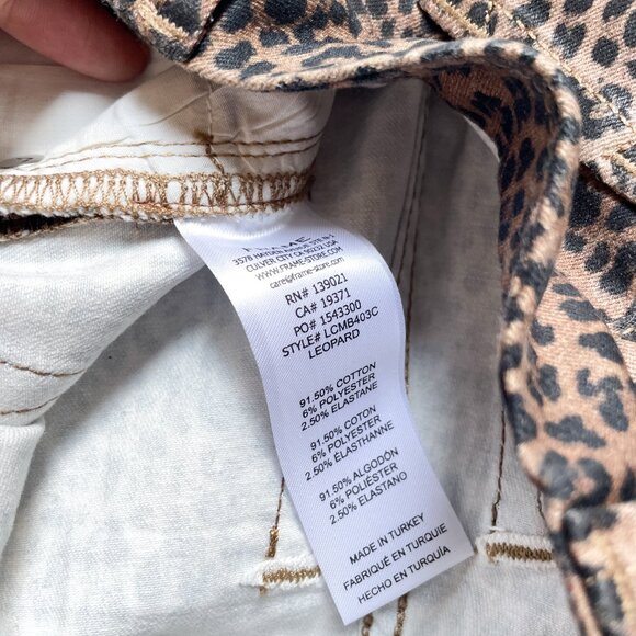 FRAME Le Crop Mini Boot Coated Jeans Leopard Size 23 NEW NWT - Picture 7 of 10